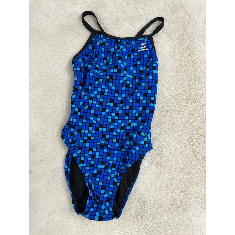 TYR Durafast swimwear Light Wave Micro Back One Piece Swimsuit Size 30